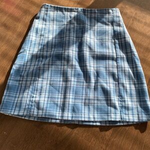 Brandy Melville Blue Plaid Skirt